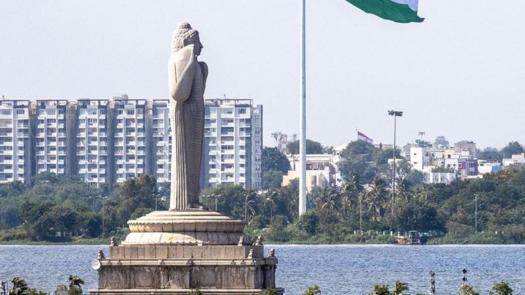 Hussain Sagar lake in Hyderabad