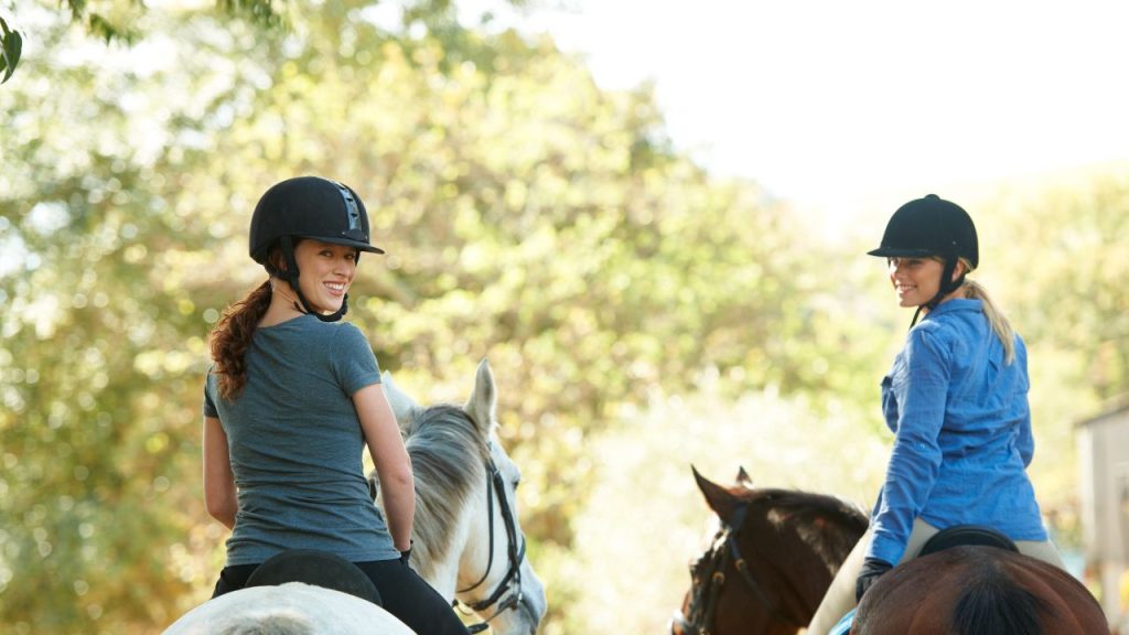 Horse riding with friends