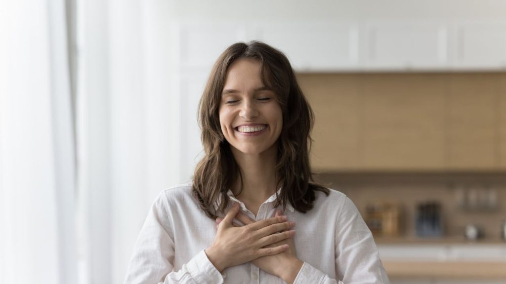 A girl expressing gratitude